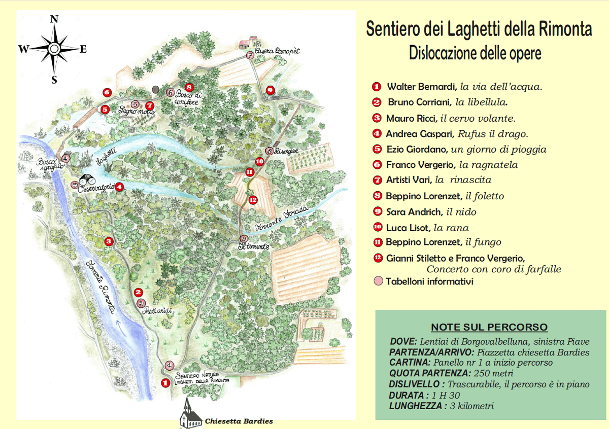 Mappa dei laghetti della Rimonta