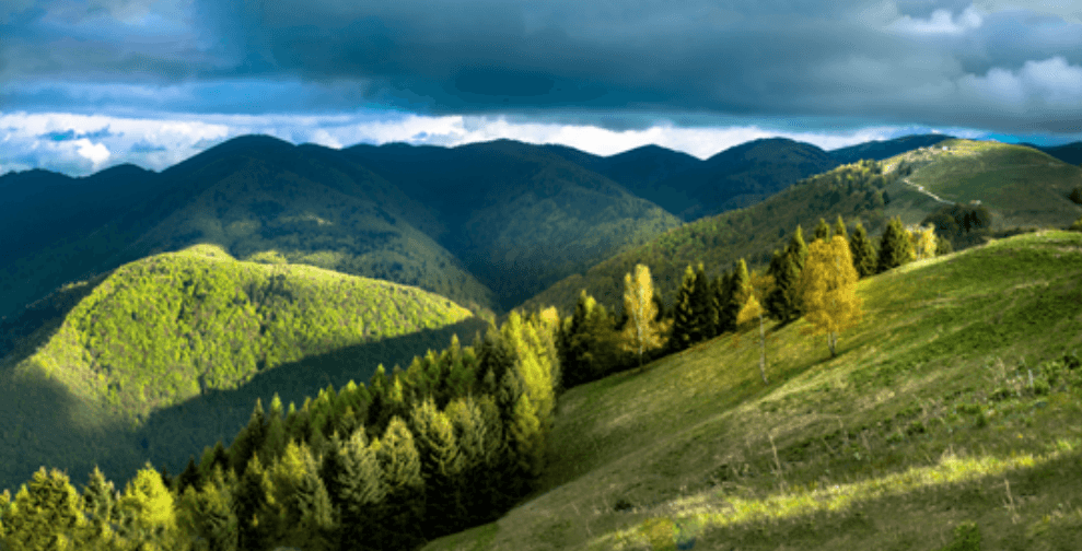 Foto di un panorama collinare di Lentiai
