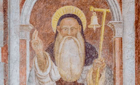 Particolare di un affresco raffigurante Sant'Antonio Abate